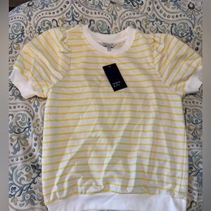 Crown & Ivy Yellow and White Striped Blouse
